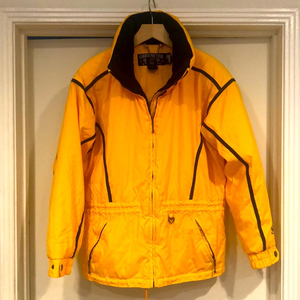 Obermeyer Yellow& Black Ladies Winter/ Ski Coat/ Jacket Size 10